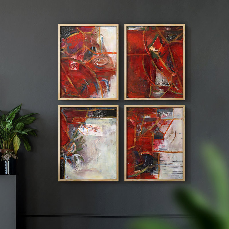 «City Life I», ensemble de 4 encadrées, H 10 po x l 32 po, Naturel
