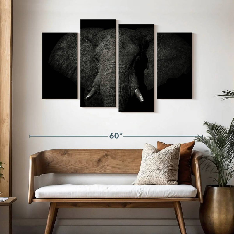 Brampt Mud Covered Elephant, 32'' H x 52'' W