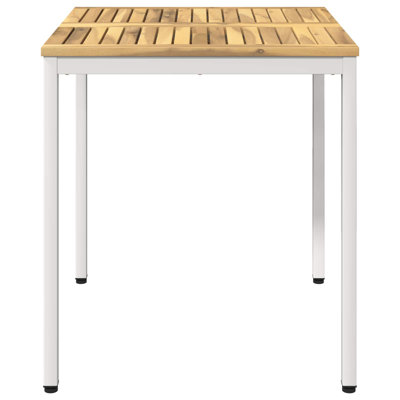 Acacia Dining Table with Steel Base