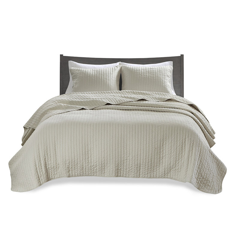 2 Piece Quilt Set Cream Twin/Twin XL, Twin Coverlet / Bedspread  + 2 Standard Shams, Cream