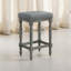 Tabourets de comptoir en bois rustique avec siège rembourré et garniture cloutée (ensemble de 2)-1960460181-1960460180
