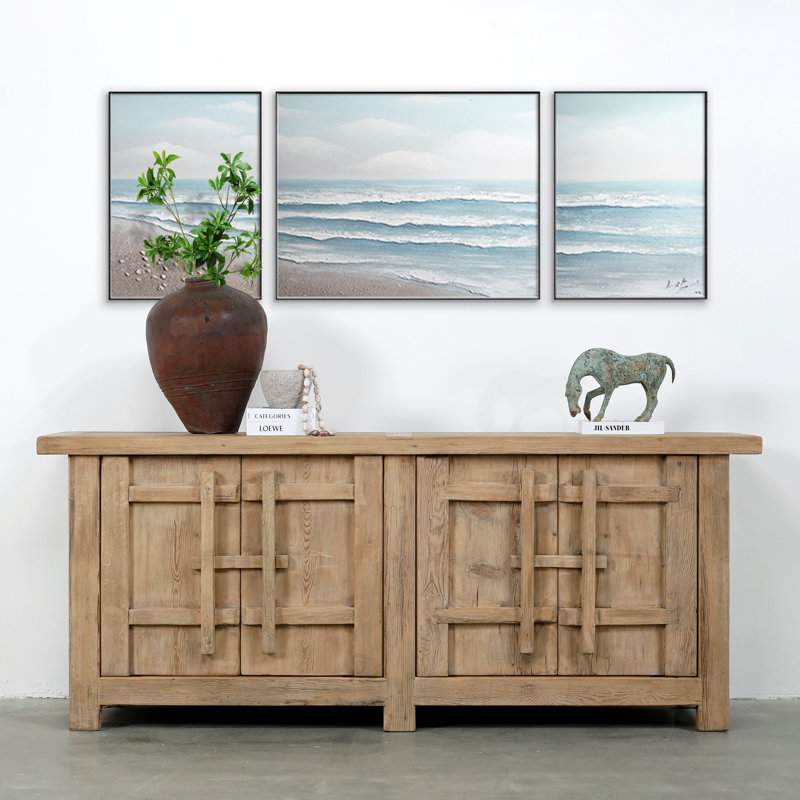 Buffet en bois de pin massif de 90,6 po Amalfi Patrician