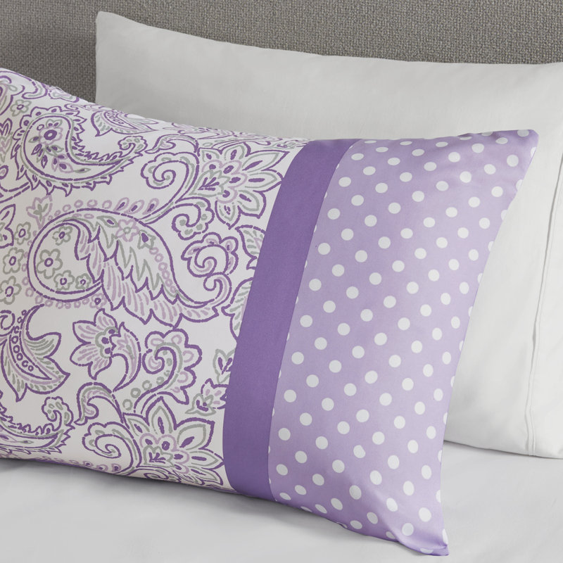 Full Purple Microfiber Comforter Set with Decorative Pillows
