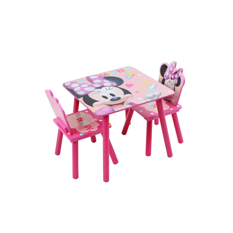 Minnie Mouse Wooden Table & 2 Chairs Set