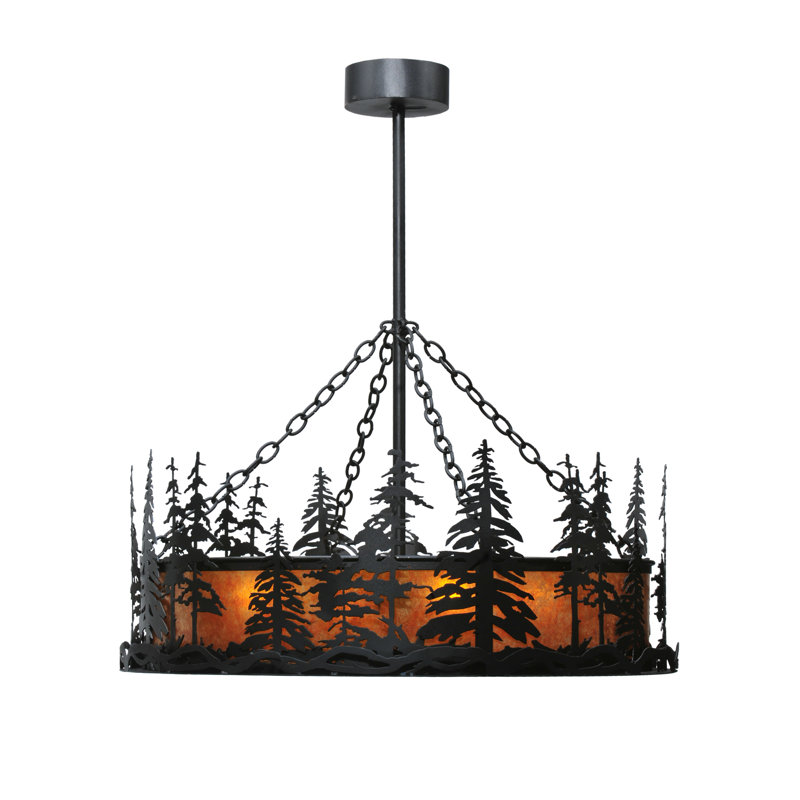 Rustic Lodge 4 - Light Glass Chandelier
