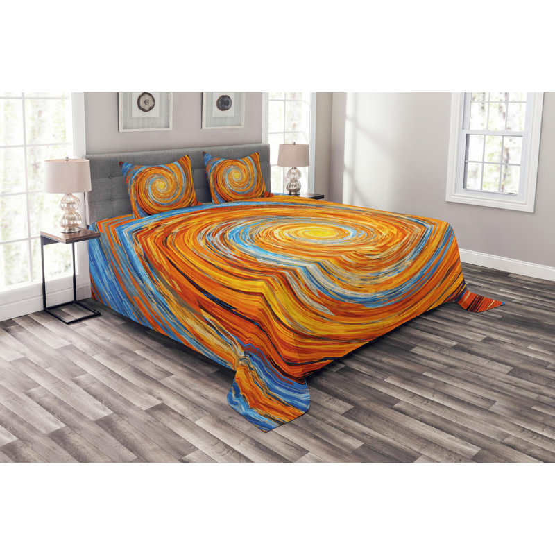 Modern & Contemporary Abstract Coverlet, Queen Coverlet + 2 Shams