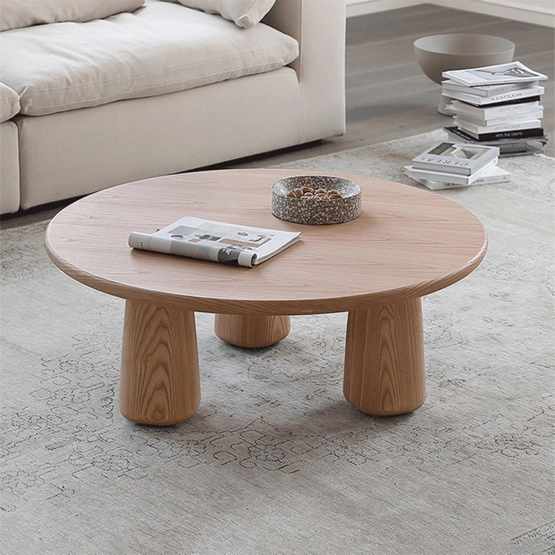Table basse de style nordique naturel, 13.78" H x 27.56" L x 27.56" W