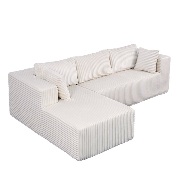 Canapé modulaire en L 105 po, Orienté à gauche (vu de face), Beige