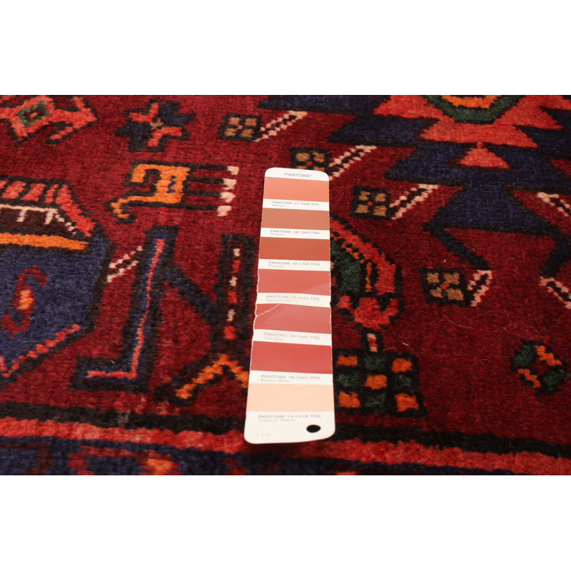 Tapis rouge en laine noué à la main 4 pi 4 po x 8 pi 4 po Andelz