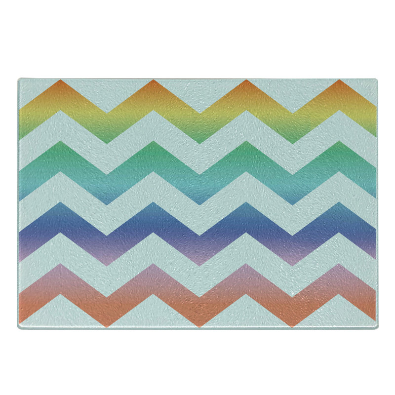 Multicolore planche à découper en verre trempé Ambesonne