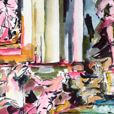 «Sizer Ginette Fine Art Trevi Fountain Rome Italy 3» par Ginette Callaway, reproduction d'art sur toile tendue