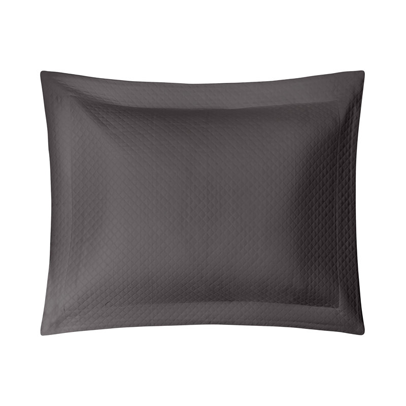 Diamante Solid Color 100% Cotton Sham, Standard/Twin, Grisaglia