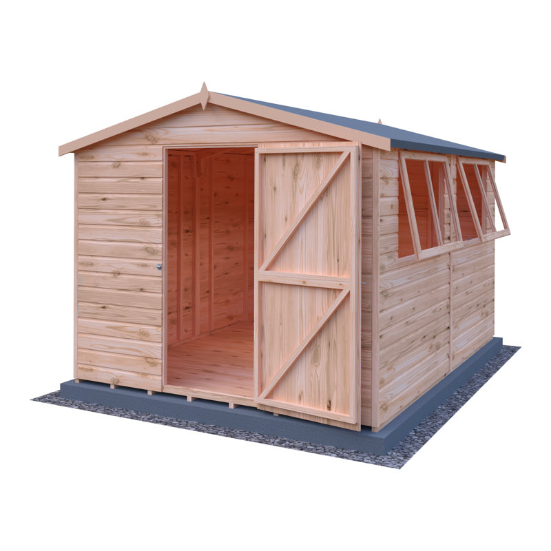 Lewis 8 Ft. W x 10 Ft. D Shiplap Apex Wooden Shed, Yes