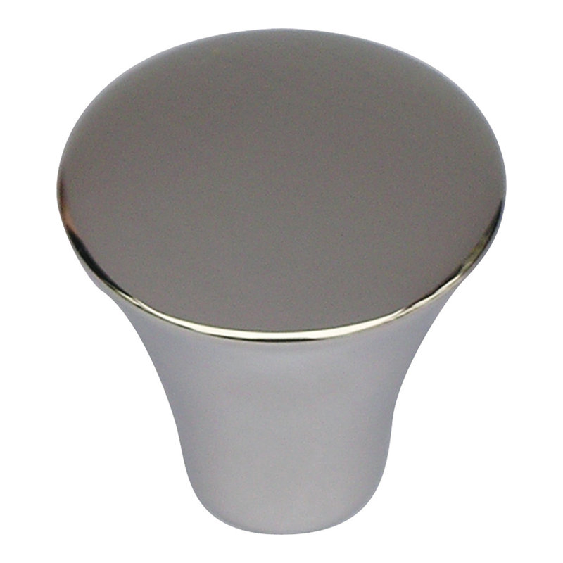 Fluted 7/8" Diameter Round Knob, Polished Stainless Steel