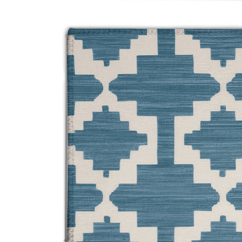 Tapis bleu intérieur et extérieur Trellis, Rectangulaire 2 pi x 3 pi