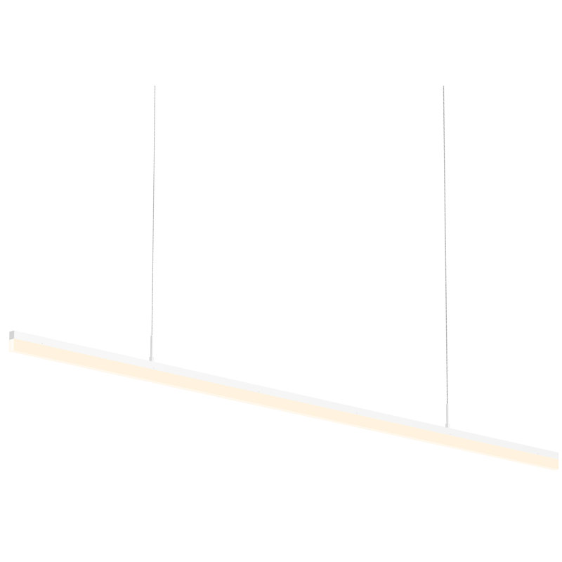 Sleek Satin White Stiletto LED Linear Kitchen Island Pendant
