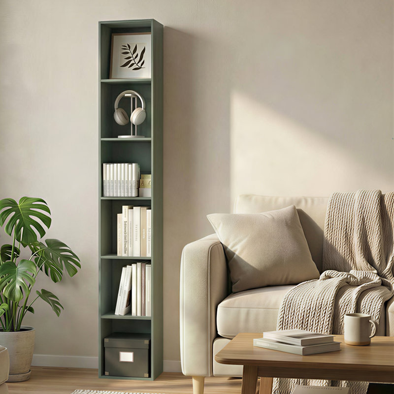 Wrought Studio? Chontel 6-Tier Open Shelf Bookcase, Sage Green