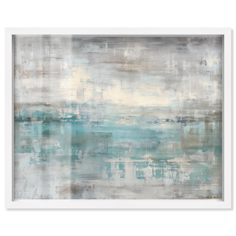 «Paleocene Pulse II Shadowbox Print Faded Art» par Art Remedy, H 31 po x l 37 po, Blanc