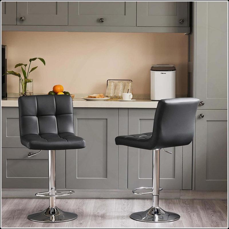 Ensemble de tabourets de bar confortables et réglables, idéal pour les cuisines et les comptoirs modernes, Noir