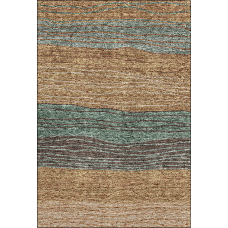 Premium Machine Washable Tweedy Terracotta Rug