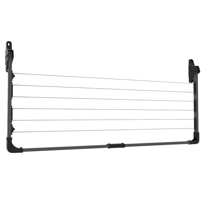 Séchoir à linge mural en acier Daytek, H 8,3 po x l 60,6 po x P 22 po, Gris fer