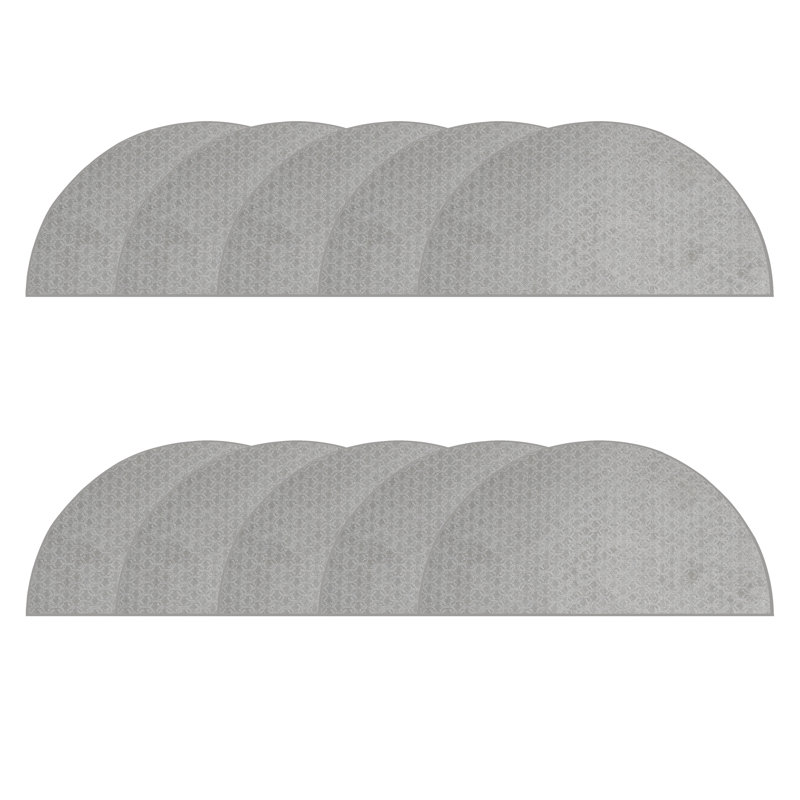 Ensemble de tapis géométriques touffetés en polyester à motif géométrique gris, Demi-cercle 1 pi 6 po x 3 pi