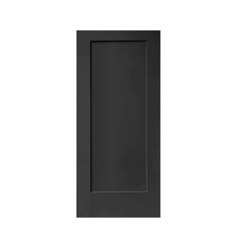 Porte de placard coulissante à panneaux en bois manufacturé, Noir, 36 po x 80 po