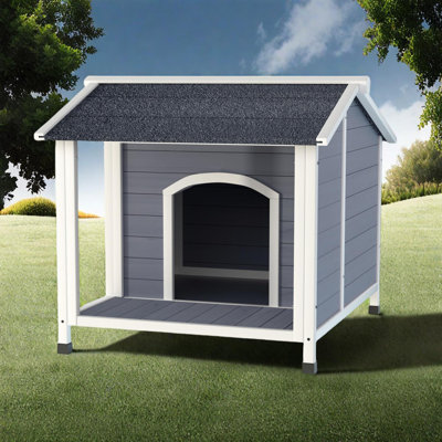 Niche pour chien en bois résistante aux intempéries avec toit en asphalte, plancher surélevé, assemblage facile pour les chiens de petite et moyenne taille
