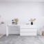 Commode à tiroirs allongée sans poignée de couleur blanche