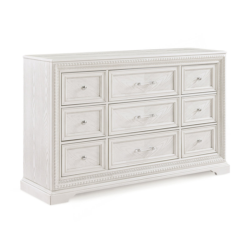 Commode de rangement traditionnelle 1 pièce et commode en bois blanc antique