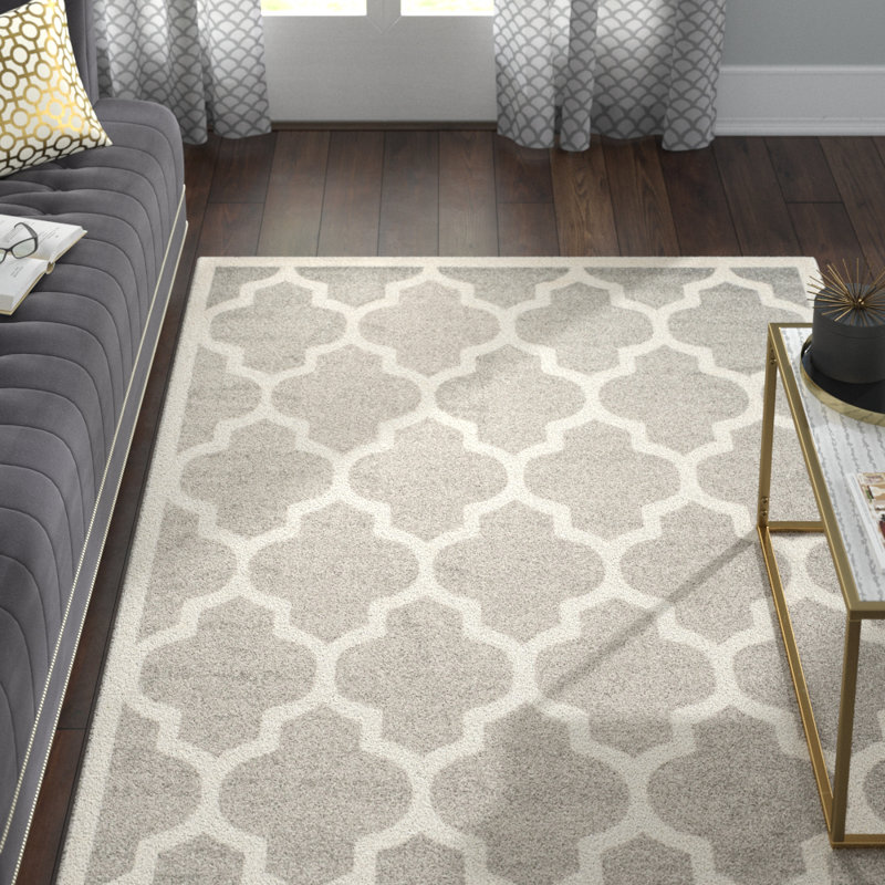Tapis géométrique gris foncé / beige Ammundsen, Rectangle 12 pi x 18 pi