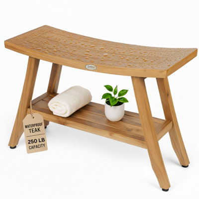 EcoDecors Satori - Teak Shower Bench, Teak Bench Shower, Teak Bathroom Bench, Teak Wood Shower Bench, in Woodland Brown