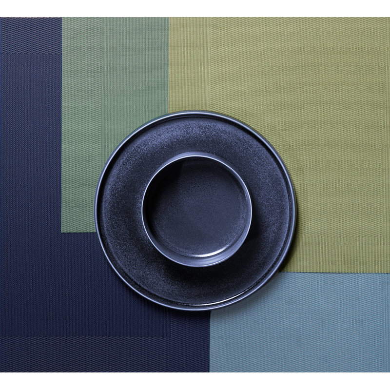 Ensemble de 4 napperons rectangulaires en vinyle, Vert brise de mer