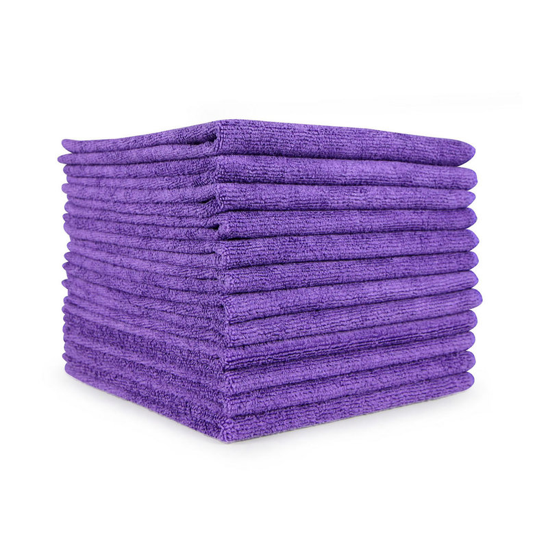 Smart Choice 16x16 Microfiber Cleaning Cloths (Pack of 12), 16" W x 16" L, Purple