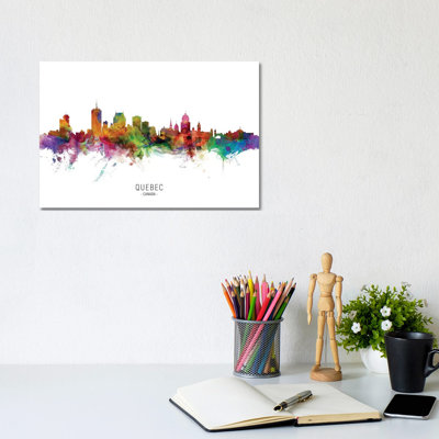 Quebec Canada Skyline by Michael Tompsett - Wrapped Canvas Painting