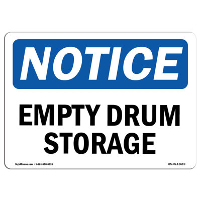 Empty Drum Storage Area Sign