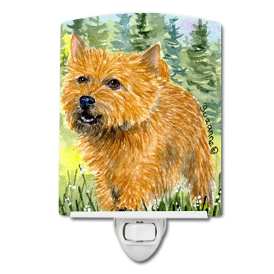Éclairage de nuit en céramique norwich terrier