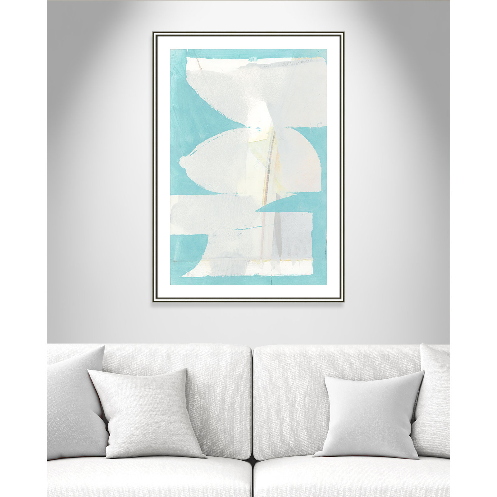 Nara "Carve I" Painting, 42.75" H x 30.75" W x 0.88" D, Silver Framed Paper