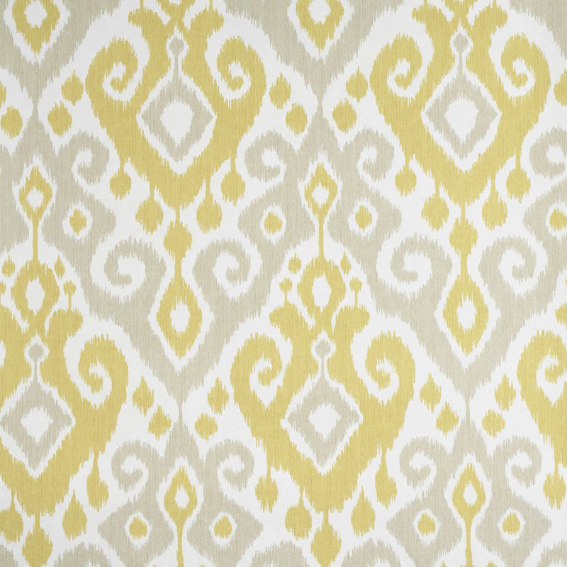 Dedra Damask Wallpaper, Yellow & Stone