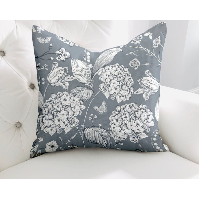 Lya Square Cotton Pillow Cover & Insert, 15H" x 15W", Grey