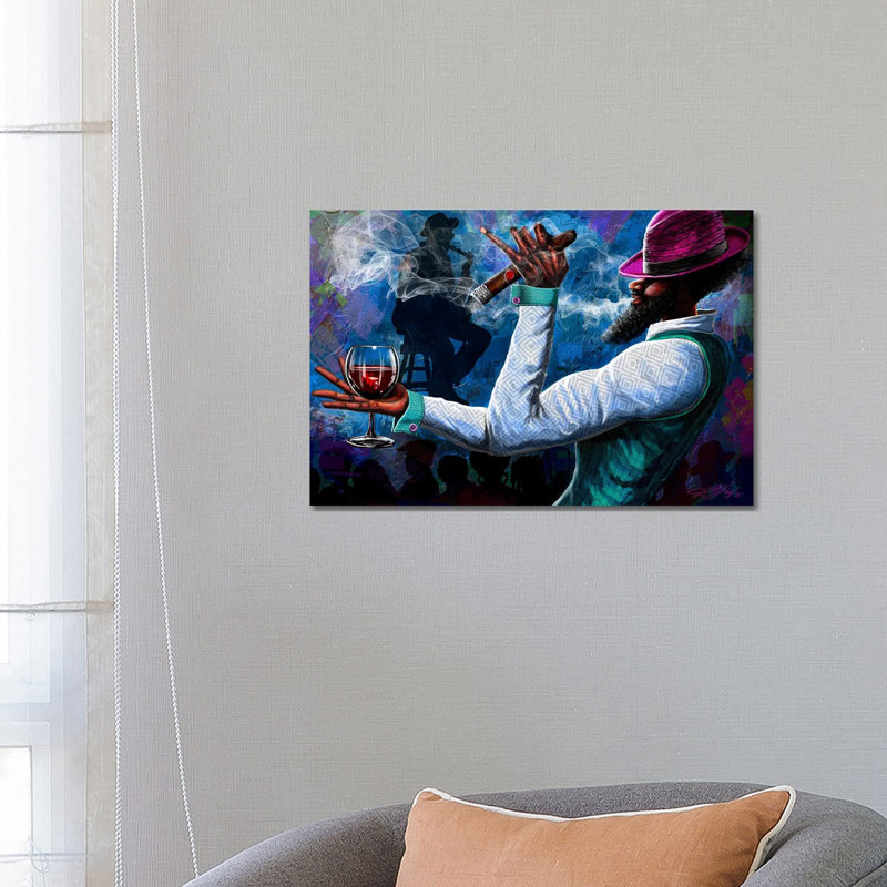 Cigars And Brandy by DionJa'y - Wrapped Canvas Gallery-Wrapped Canvas Giclée, 45.72 cm H x 66.04 cm W