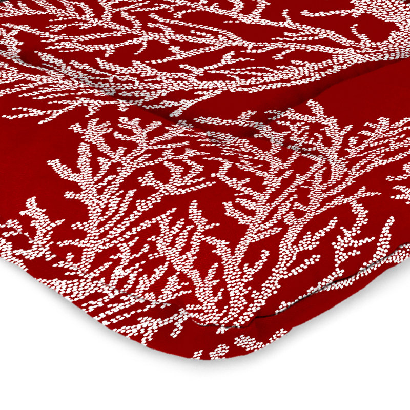 21" x 38" Outdoor Chair Cushion with Ties and Loop, Seacoral Red