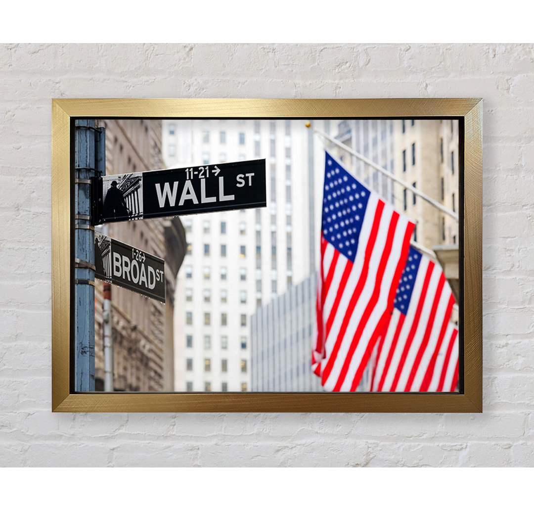 Wall Street Amerikanische Flaggen - Druck