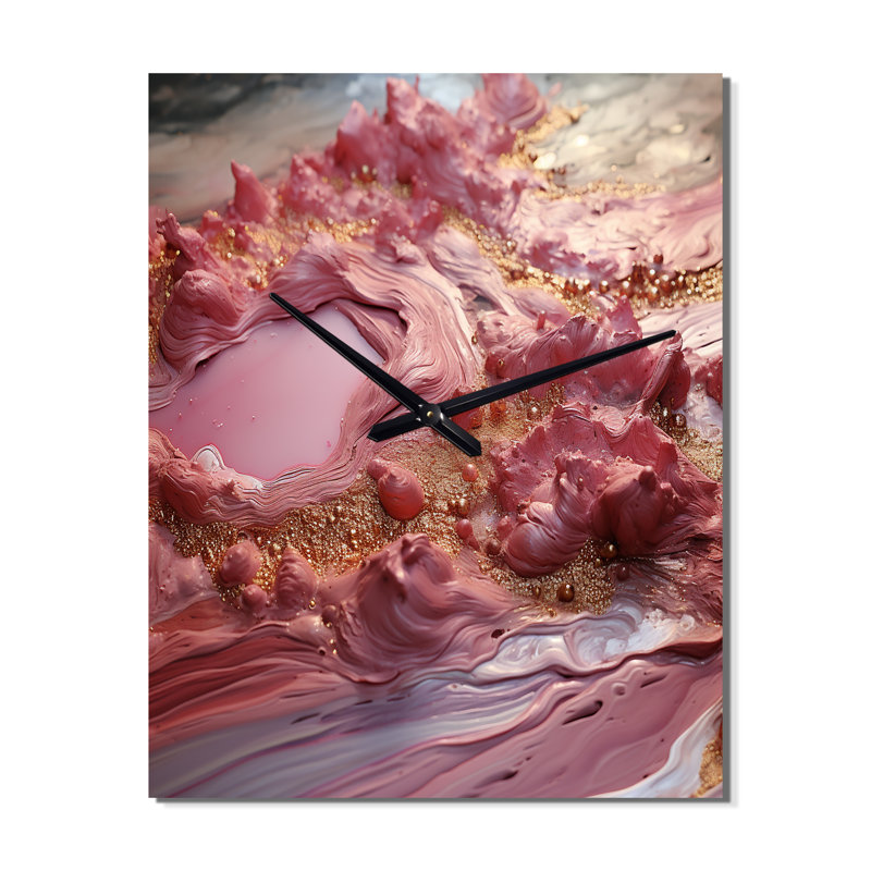 Horloge murale rose sur fond rose, Petit