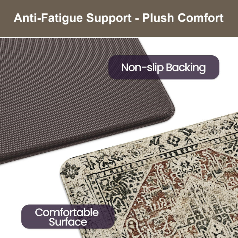 Floral Anti-Fatigue Non-Skid Kitchen Mat