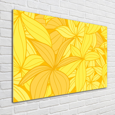 Yellow Flowers Background - Unframed Art Prints on Glass