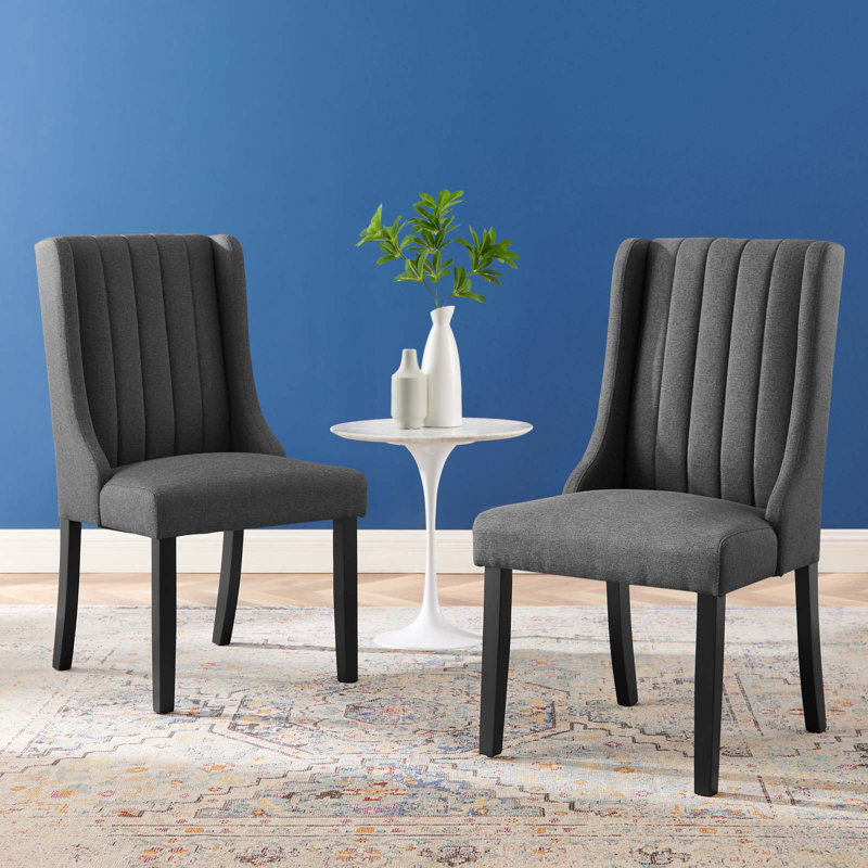 Renew Parsons Fabric Dining Side Chairs by Modway, Grey