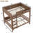 Full Bunk Bed With  Storage Shelf and Bookshelf,Wood Bunk Bed with Ladder and Guardrails,Detachable Design,Vintage Wood-802005577-802005578