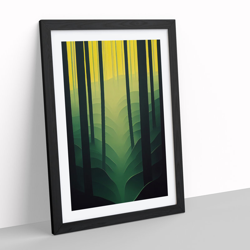 Symmetrical Forest No.1 Abstract - Single Picture Frame Print, Black Framed, 64cm H x 46cm W x 2cm D