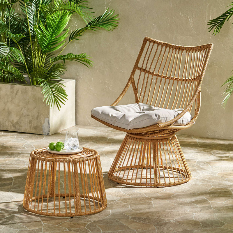 Chaise et table d'appoint Elaine, 2 pièces: table, chaise